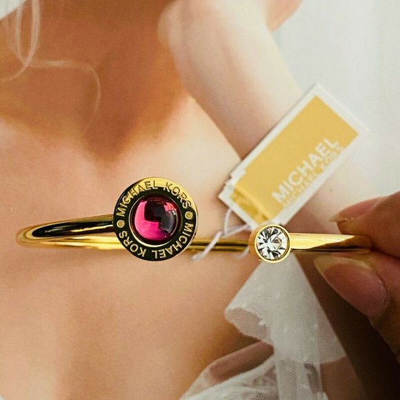 Michael Kors Red  & Gold Logo Bracelet - Picture 1 of 5